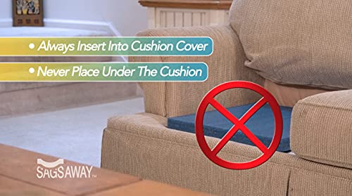 An image showing how to incorrectly install the SagsAway cushion.